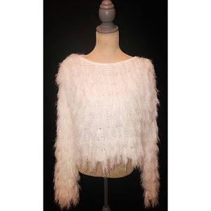 White Shaggy Sweater Size M Dollskill